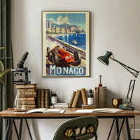 Vintage Car Race in Monaco Sports Poster PosterGoat