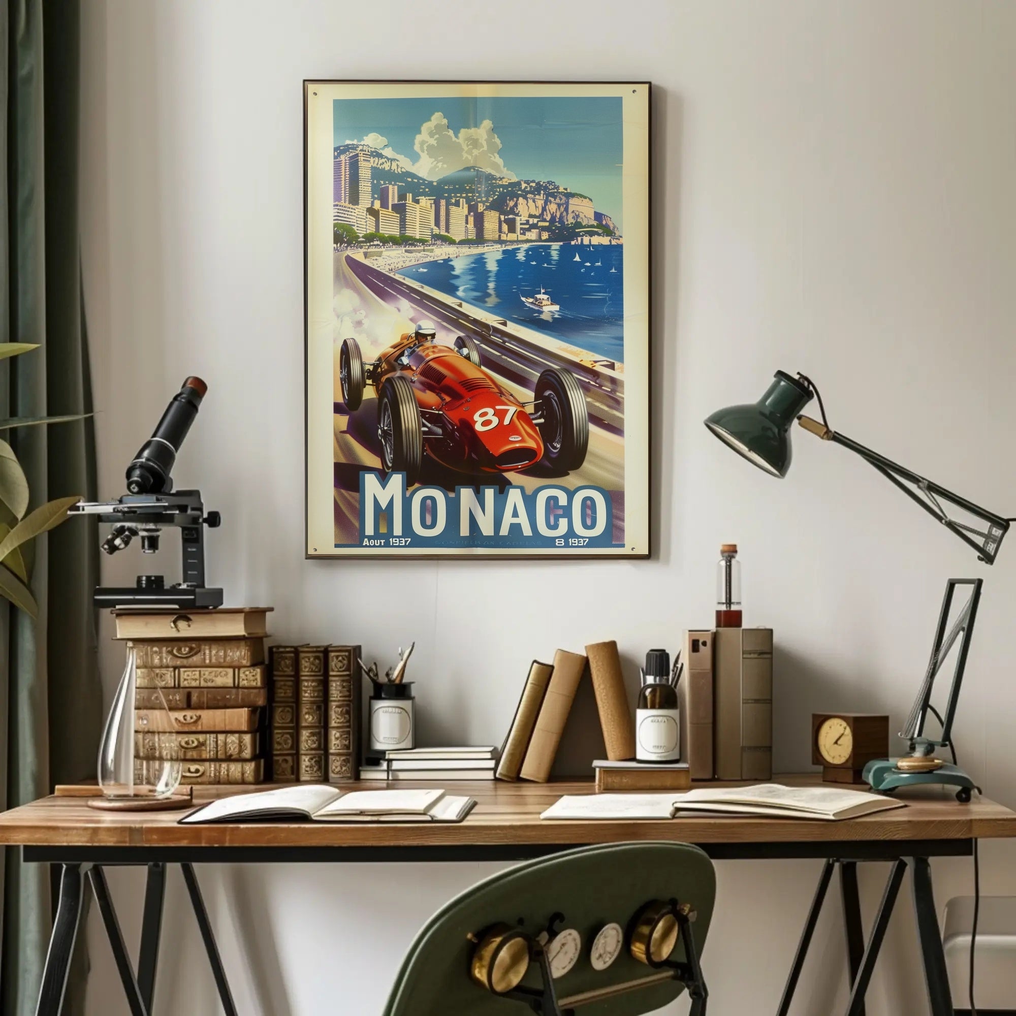 Vintage Car Race in Monaco Sports Poster PosterGoat