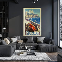 Vintage Car Race in Monaco Sports Poster PosterGoat