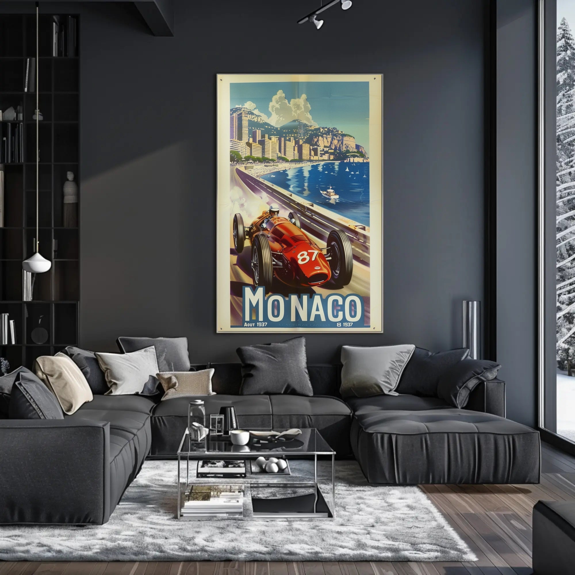 Vintage Car Race in Monaco Sports Poster PosterGoat