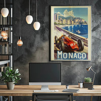 Vintage Car Race in Monaco Sports Poster PosterGoat