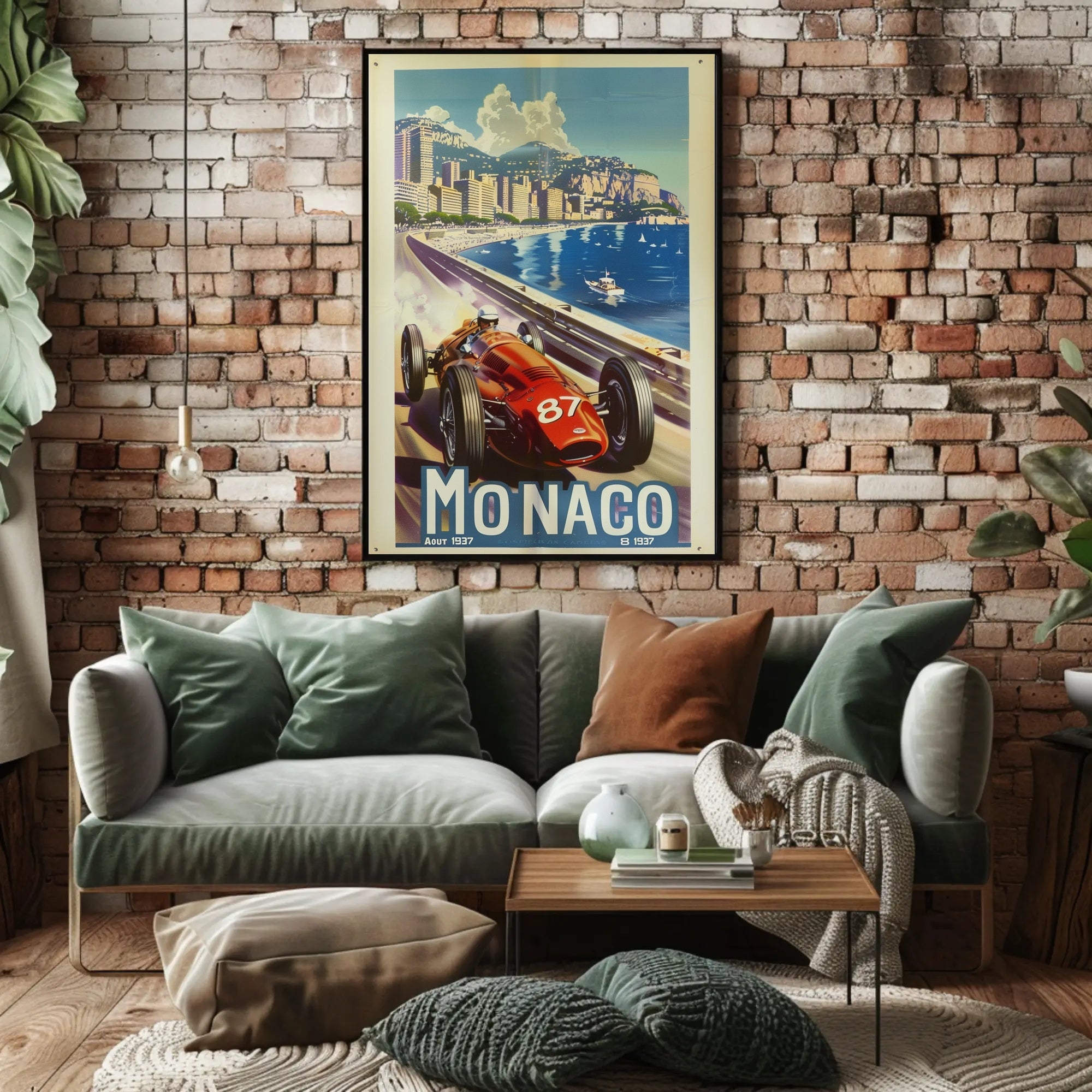 Vintage Car Race in Monaco Sports Poster PosterGoat