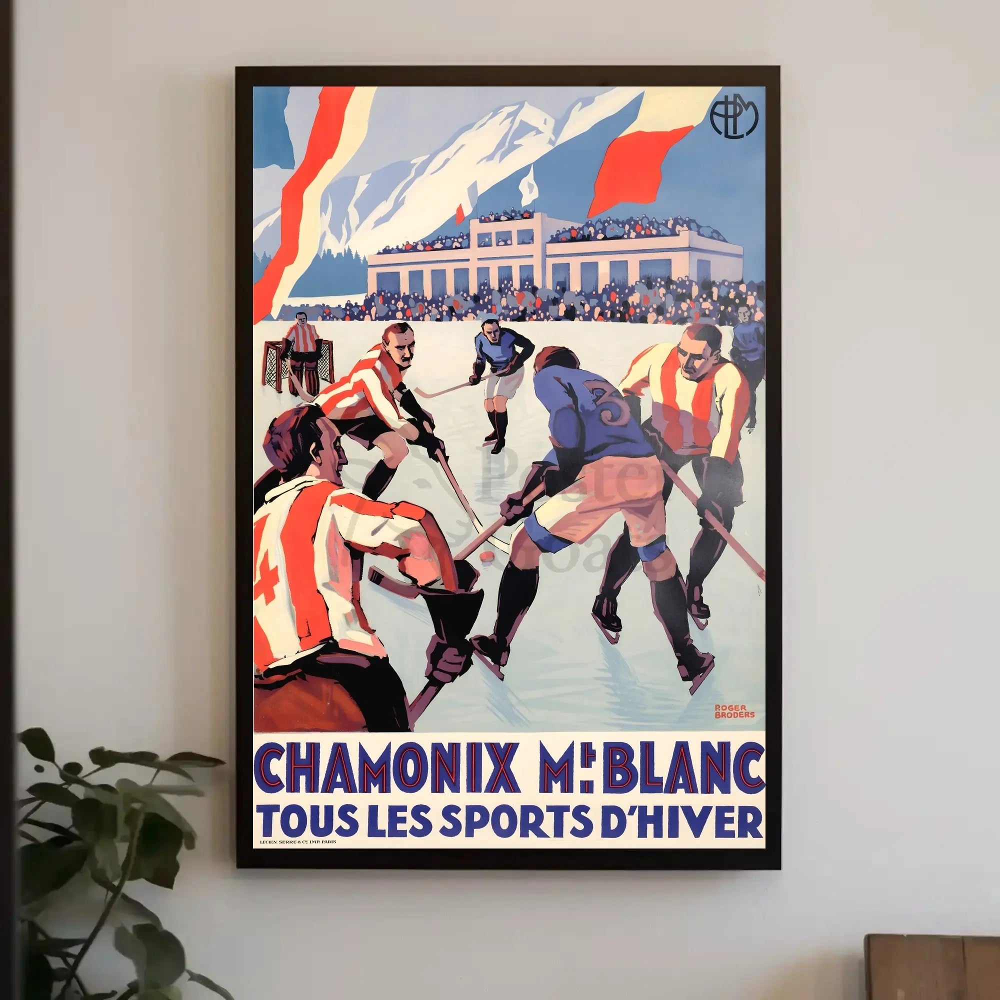 Vintage Chamonix Ice Hockey Travel Poster PosterGoat