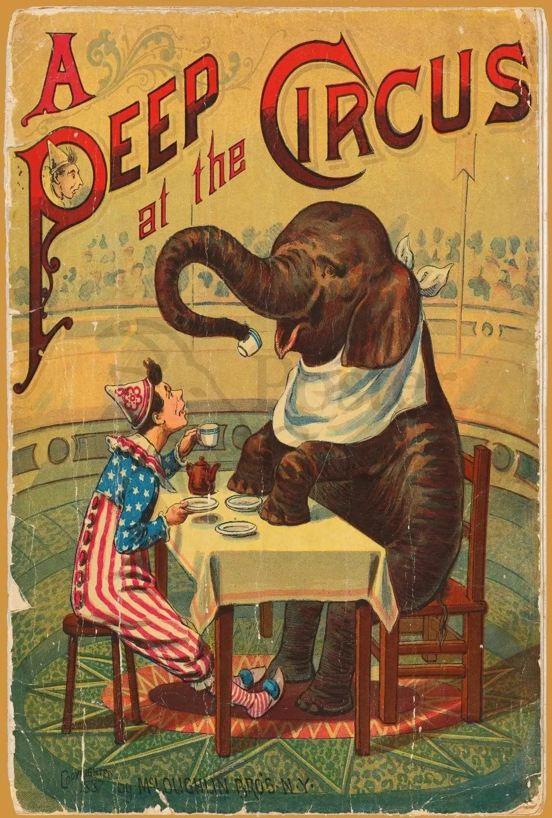 Vintage Circus Animal Poster with Whimsical Artwork PosterGoat