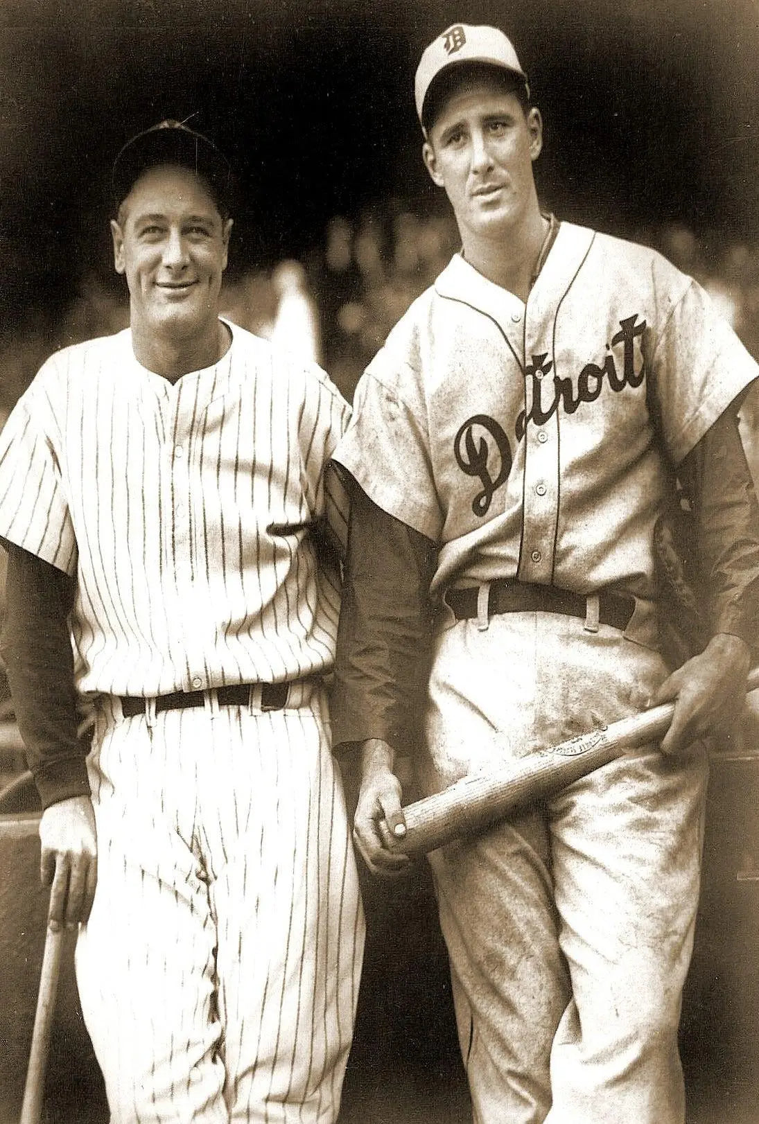 Vintage Detroit Baseball Players Sepia Sports Poster PosterGoat