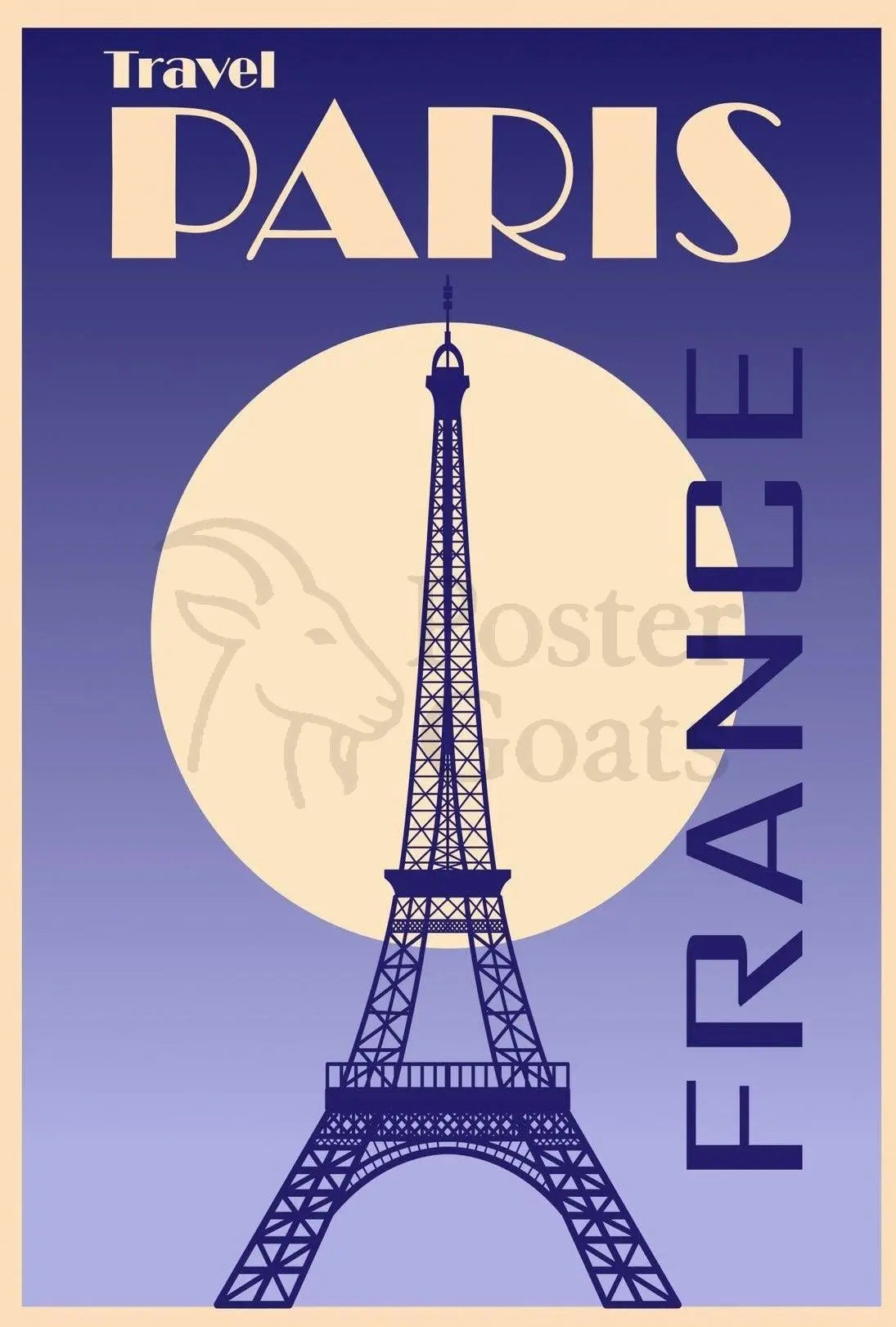 Vintage Eiffel Tower Paris Art Deco Travel Poster PosterGoat