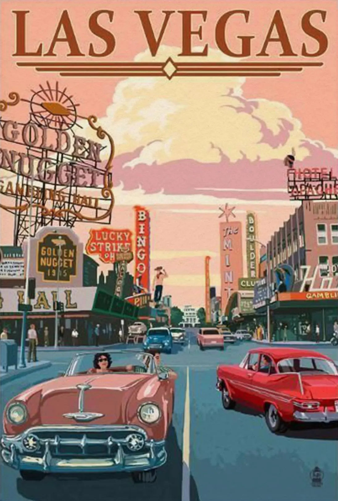 Vintage Glamour Las Vegas Scene Travel Poster PosterGoat