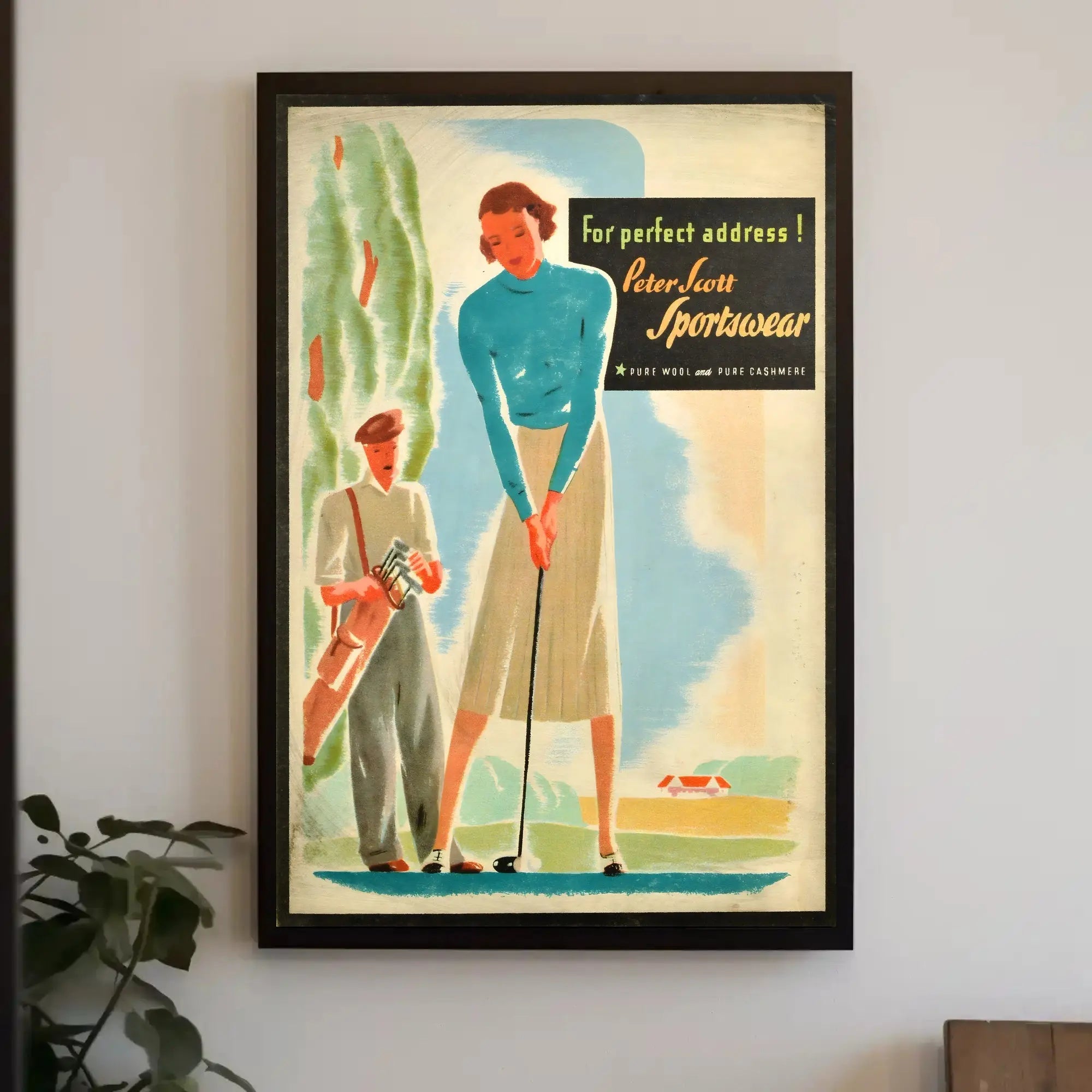 Vintage Golf Scene Sportswear Elegance Sports Poster PosterGoat