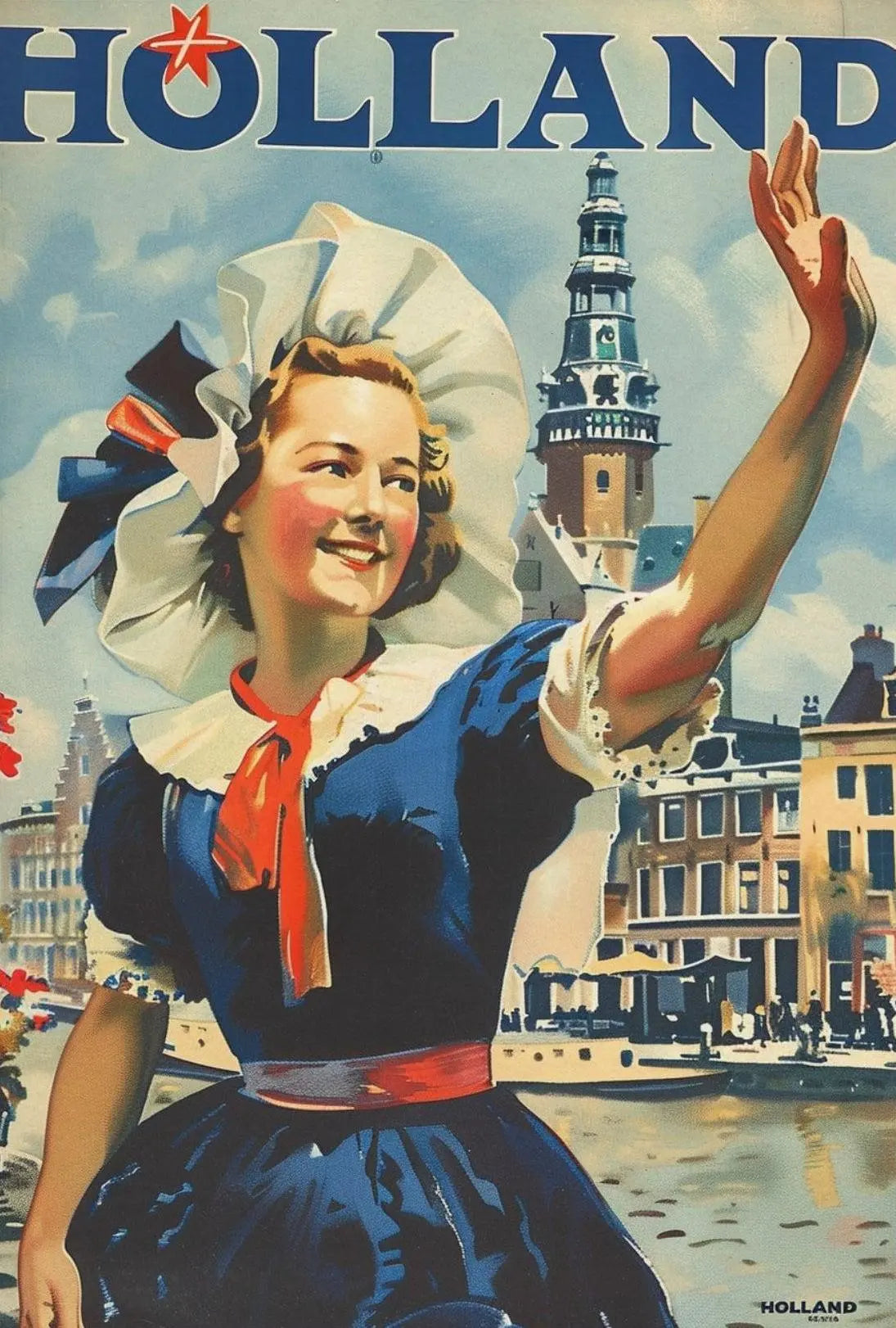 Vintage Holland Travel Poster Celebrates Traditional Dutch Heritage PosterGoat