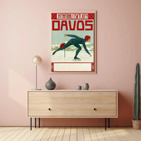 Vintage Ice Skating Elegance in Davos Sports Poster PosterGoat