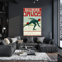 Vintage Ice Skating Elegance in Davos Sports Poster PosterGoat