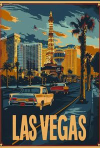 Vintage Las Vegas Strip Glamour Travel Poster PosterGoat