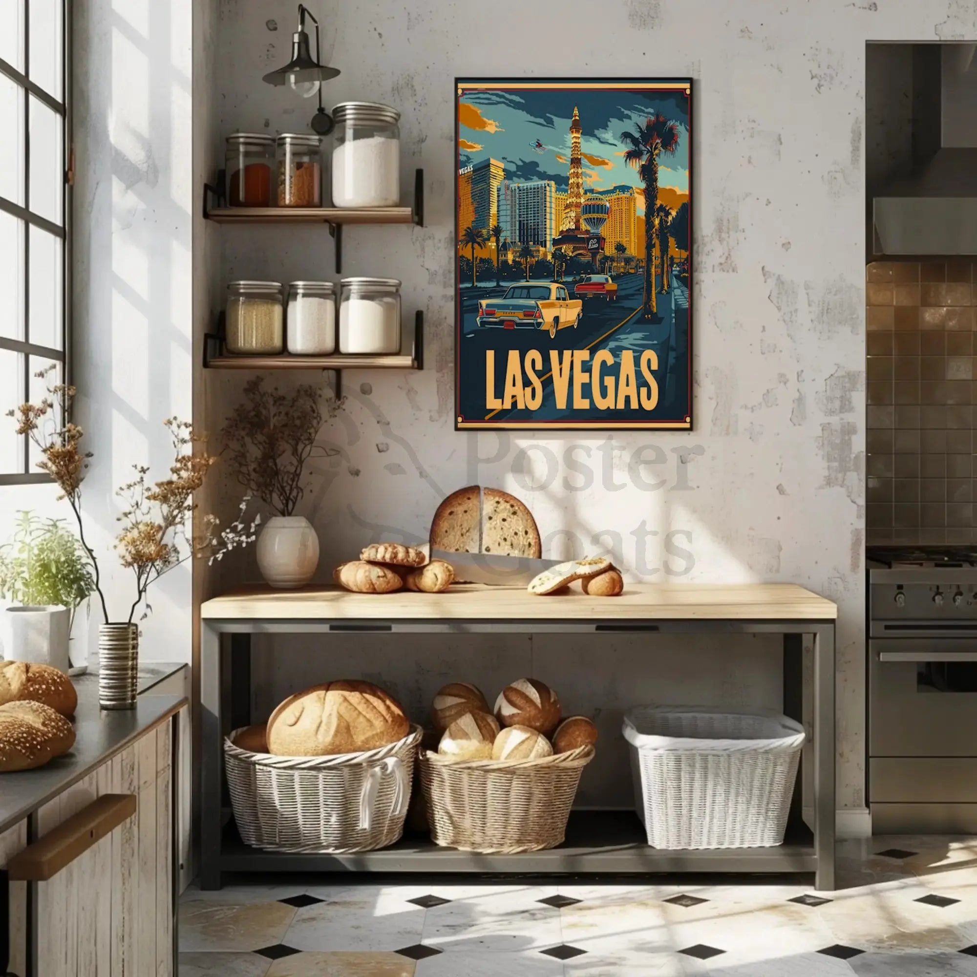 Vintage Las Vegas Strip Glamour Travel Poster PosterGoat