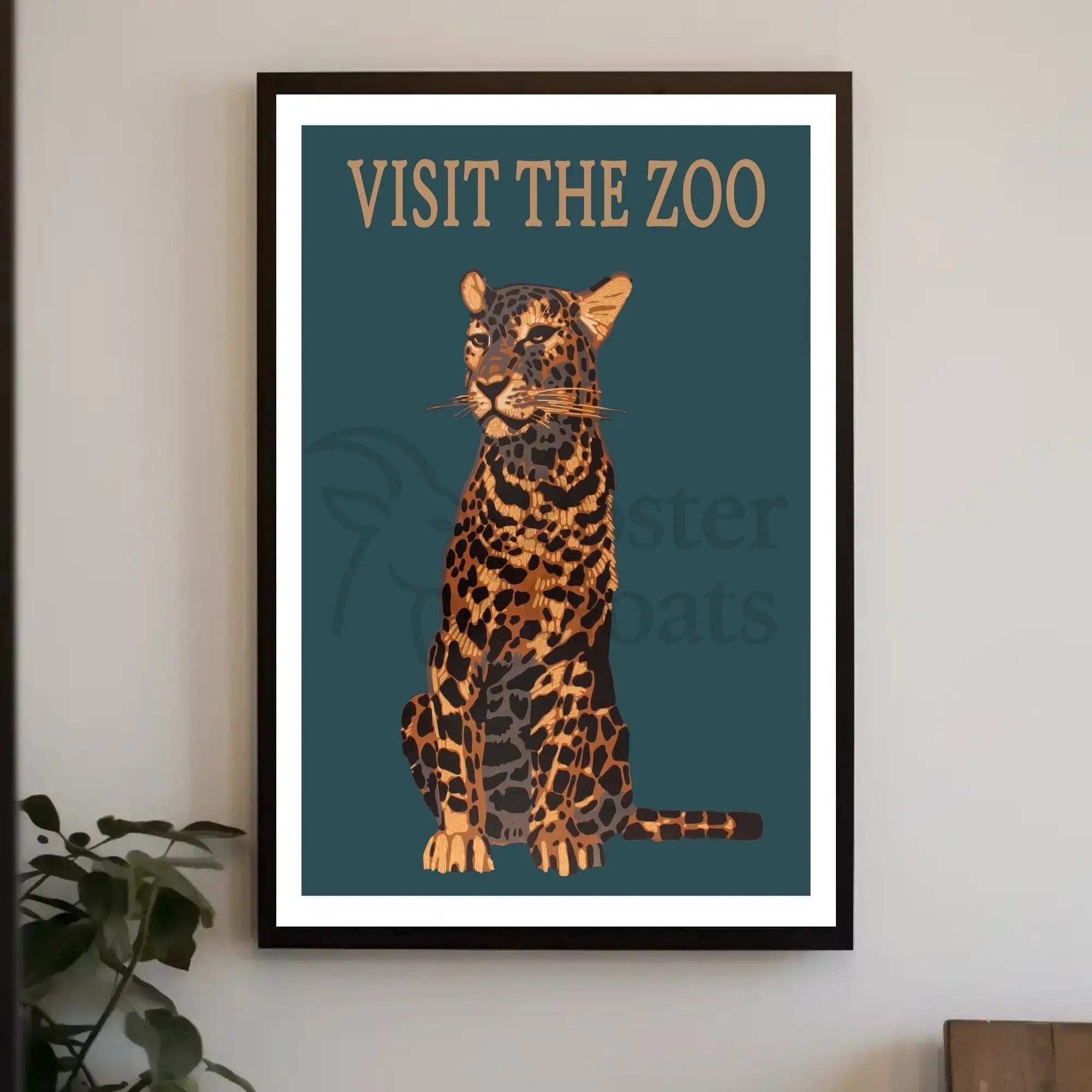 Vintage Leopard Zoo Visit Print Animal Poster PosterGoat