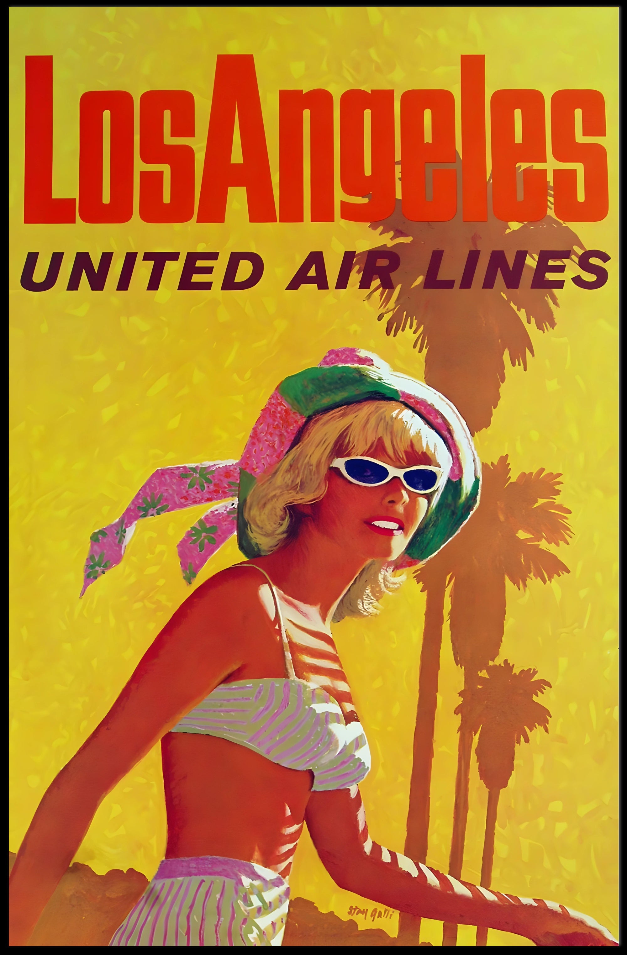 Vintage Los Angeles Travel Poster: Mid-Century Beach Vibes PosterGoat