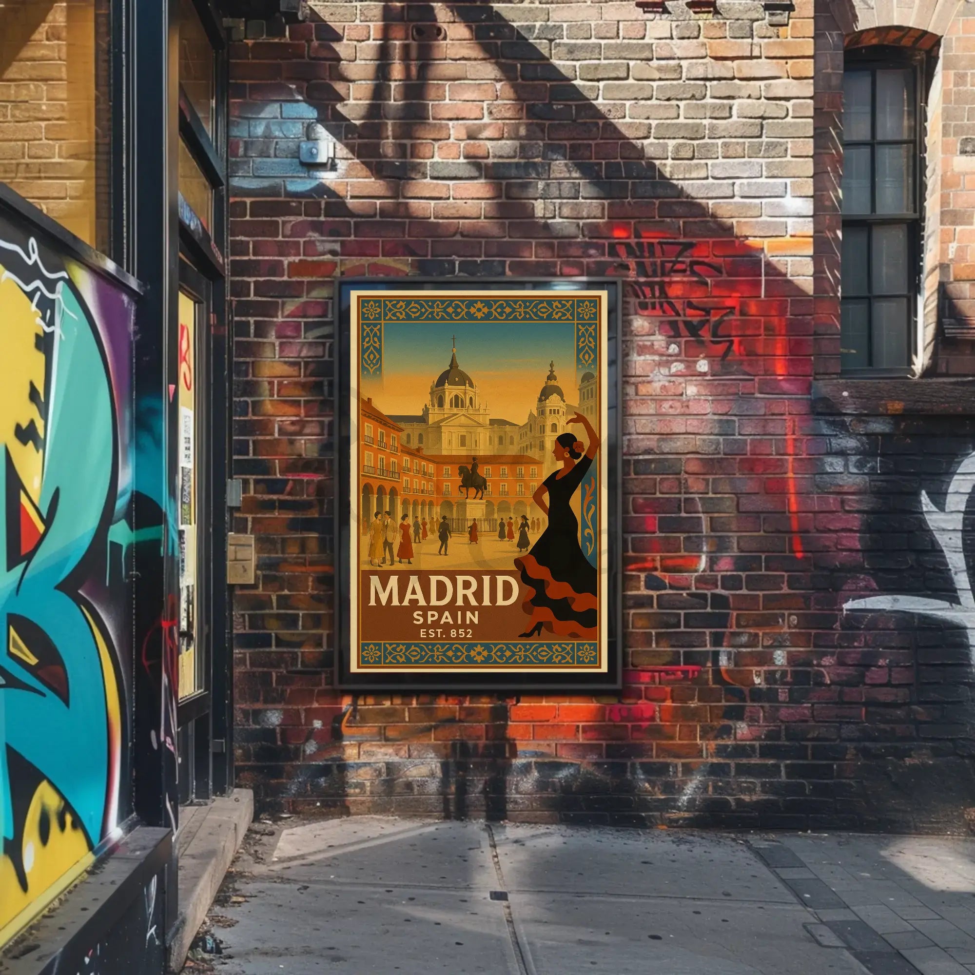 Vintage Madrid Poster Celebrating Spanish Culture and History PosterGoat