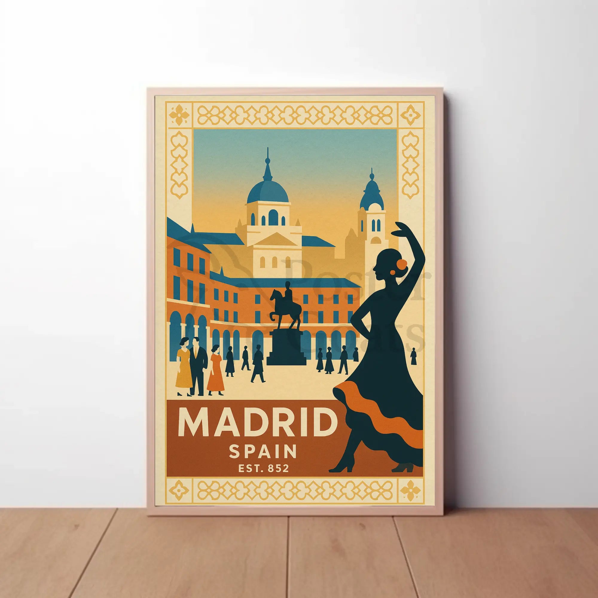 Vintage Madrid Spain Flamenco Dance Cultural Heritage Poster PosterGoat