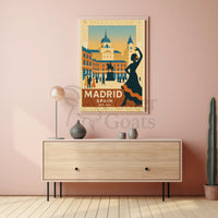 Vintage Madrid Spain Flamenco Dance Cultural Heritage Poster PosterGoat