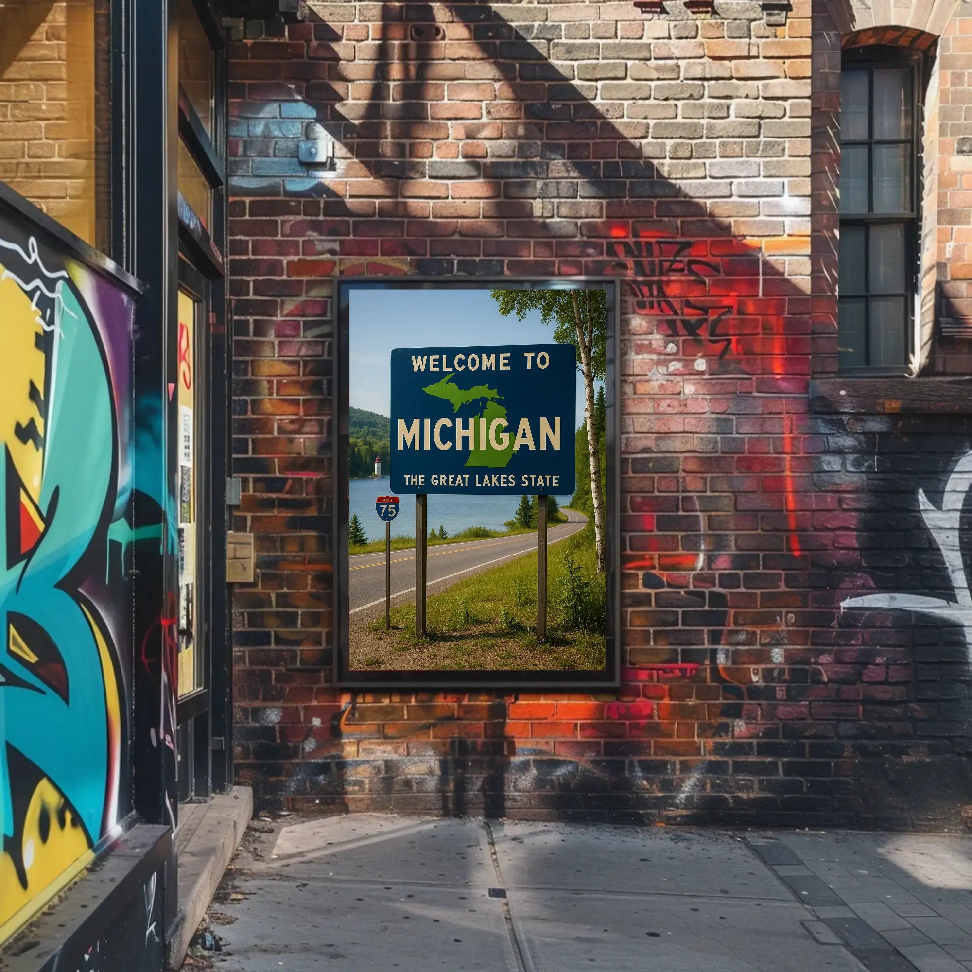Vintage Michigan Great Lakes Welcome Travel Poster PosterGoat
