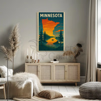 Vintage Minnesota Nature Adventure Travel Poster PosterGoat
