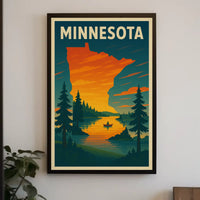 Vintage Minnesota Nature Adventure Travel Poster PosterGoat
