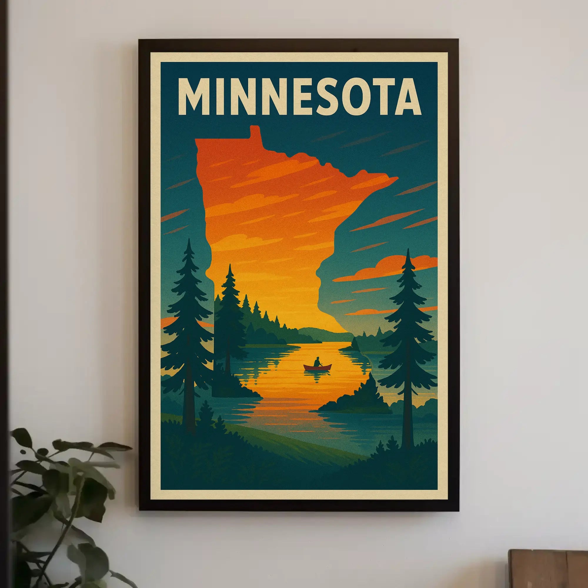 Vintage Minnesota Nature Adventure Travel Poster PosterGoat