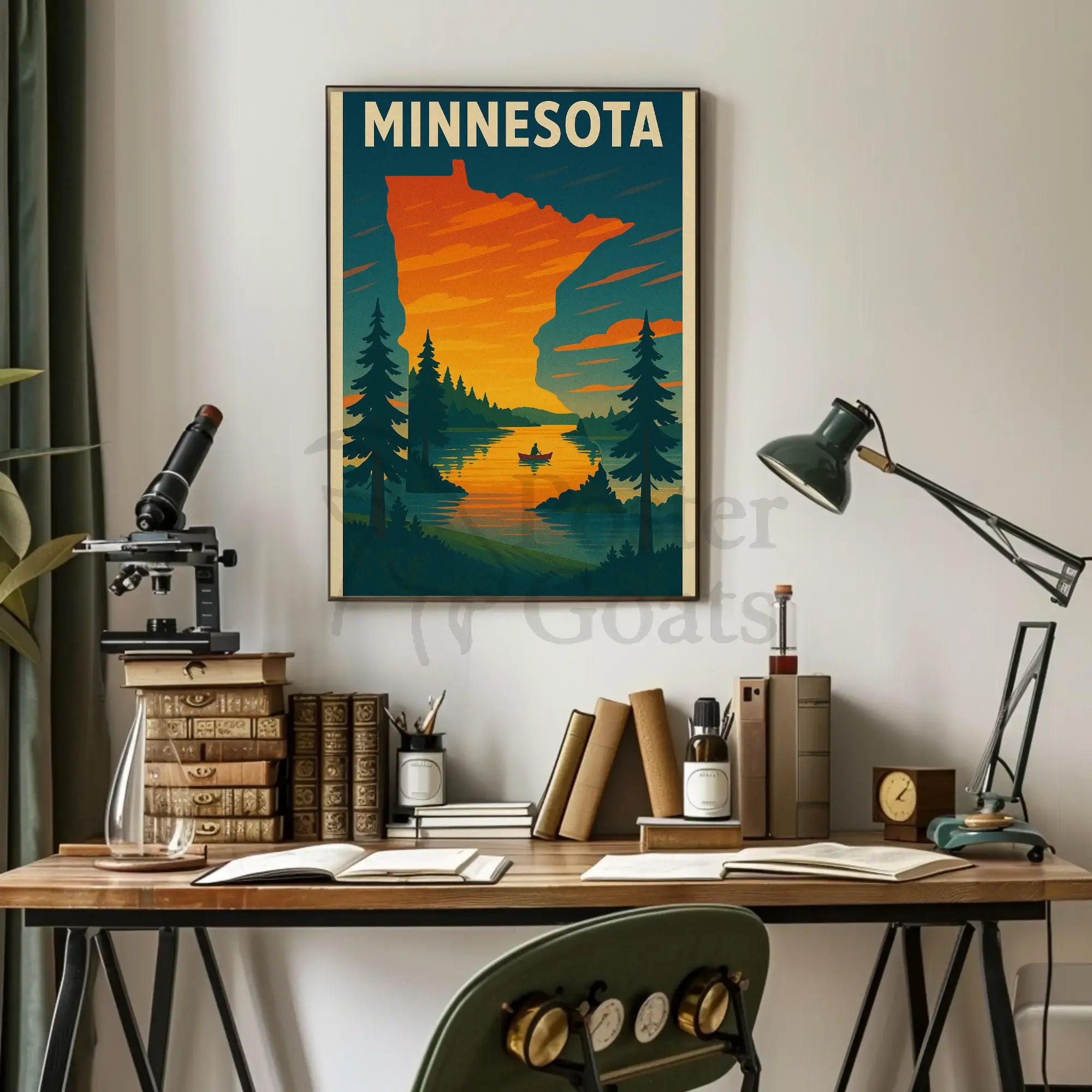 Vintage Minnesota Nature Adventure Travel Poster PosterGoat