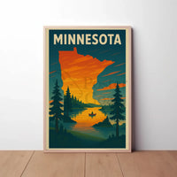 Vintage Minnesota Nature Adventure Travel Poster PosterGoat