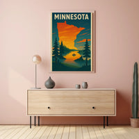 Vintage Minnesota Nature Adventure Travel Poster PosterGoat