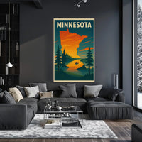 Vintage Minnesota Nature Adventure Travel Poster PosterGoat