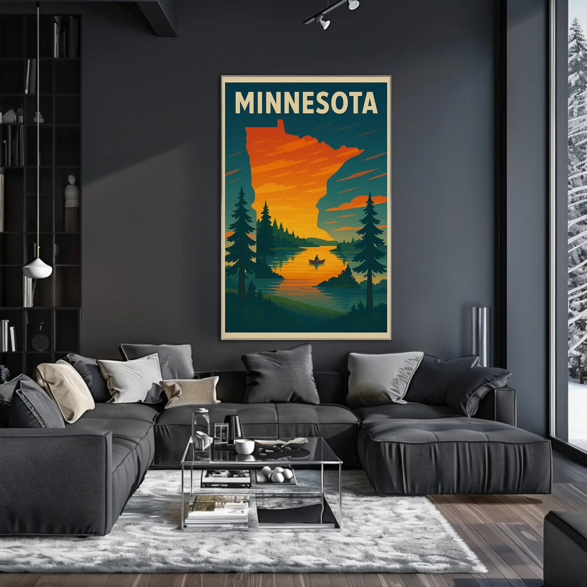 Vintage Minnesota Nature Adventure Travel Poster PosterGoat