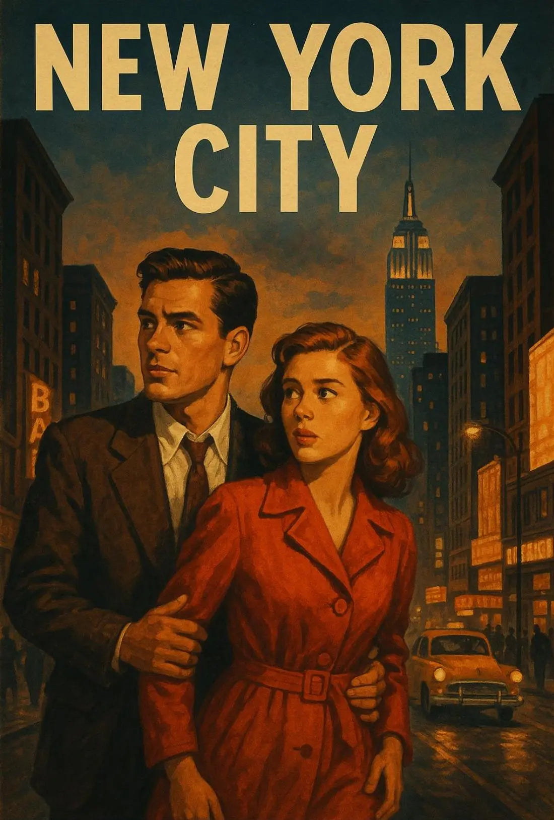 Vintage Noir New York City Drama Artistic Poster PosterGoat