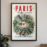 Vintage Paris Travel Poster Featuring Pan Am Airlines PosterGoat