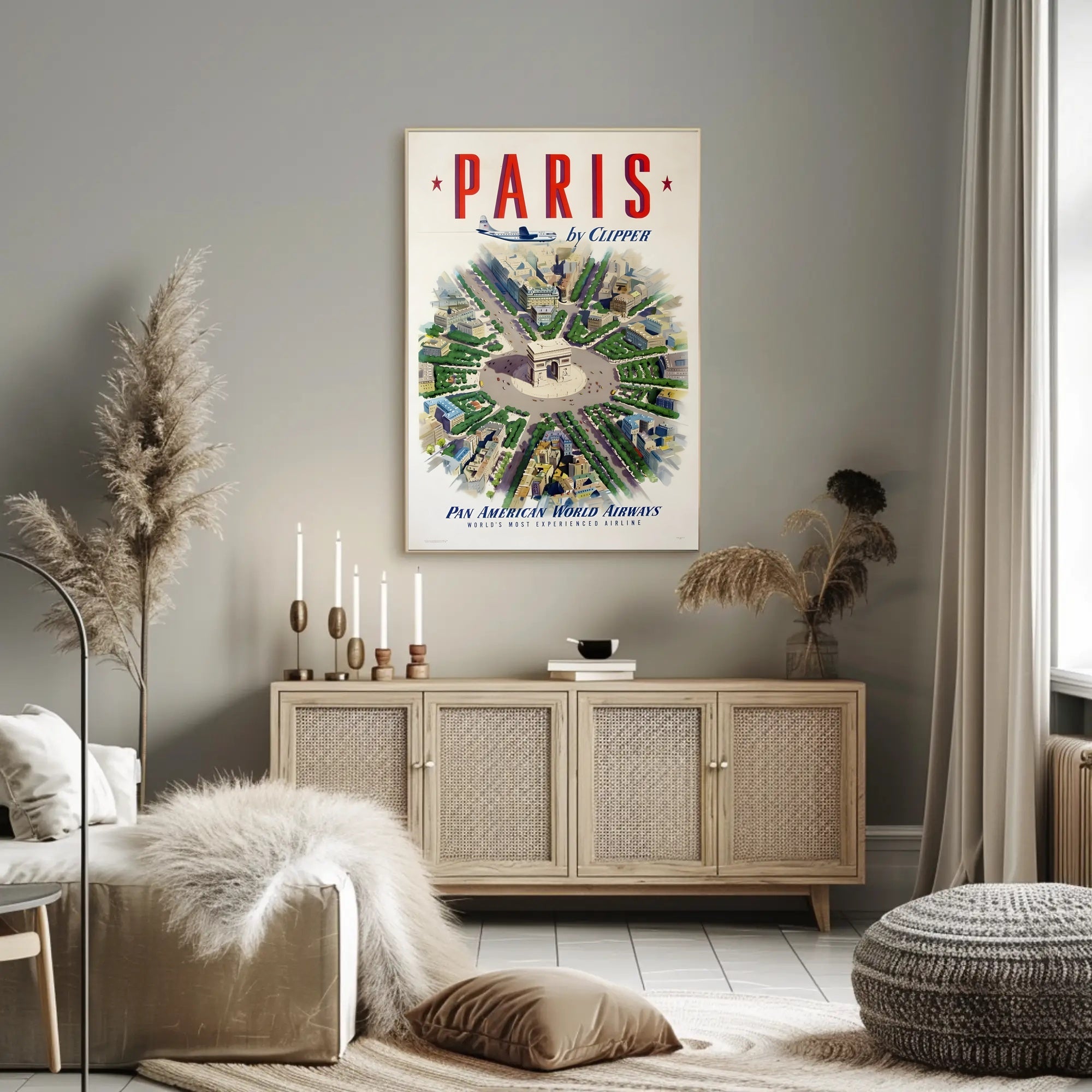 Vintage Paris Travel Poster Featuring Pan Am Airlines PosterGoat