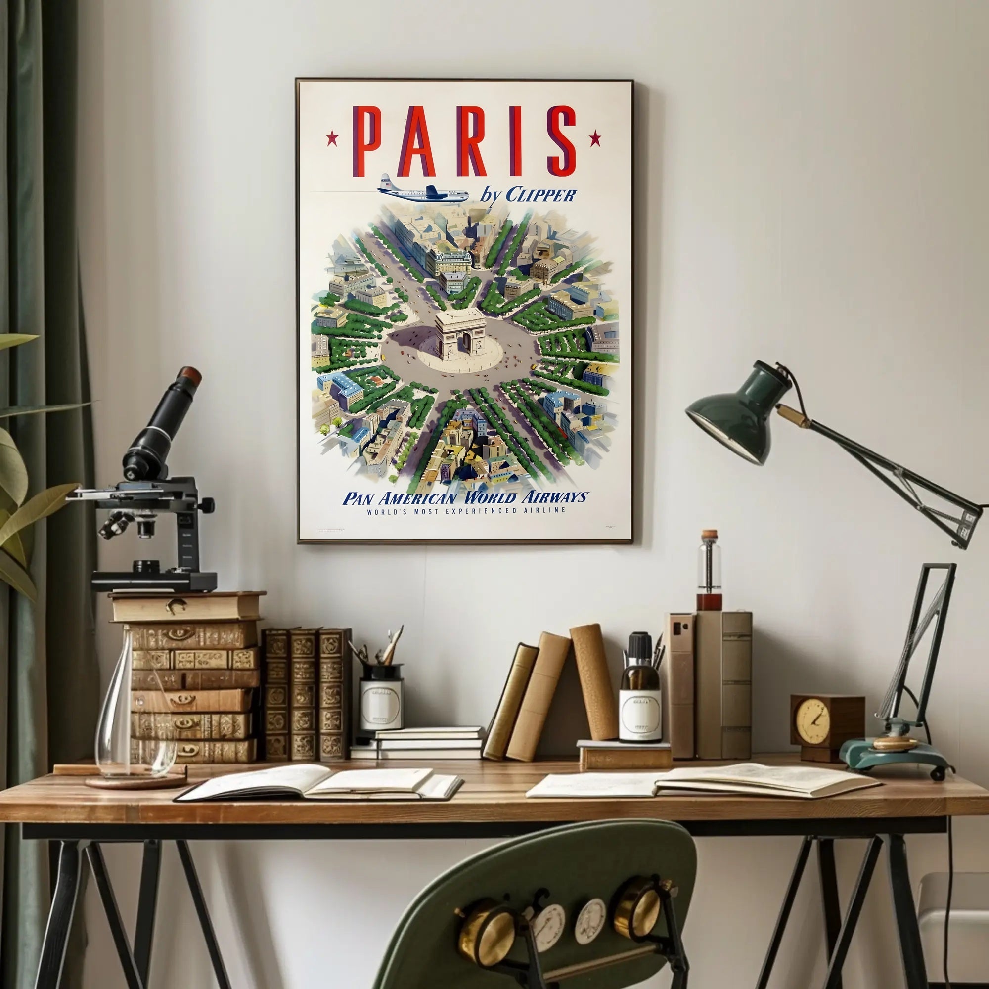 Vintage Paris Travel Poster Featuring Pan Am Airlines PosterGoat