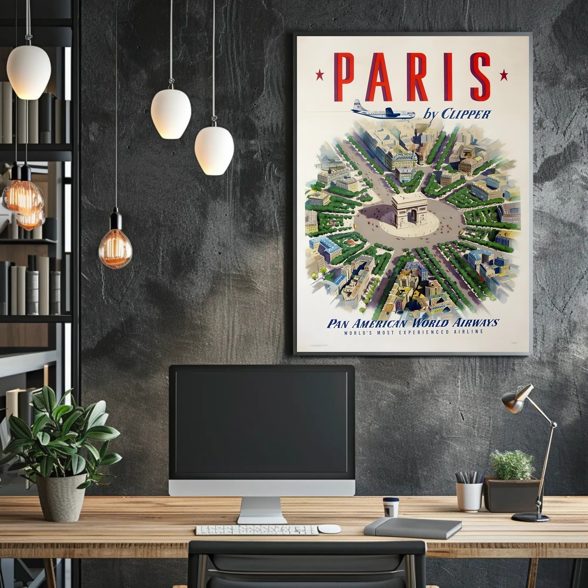 Vintage Paris Travel Poster Featuring Pan Am Airlines PosterGoat
