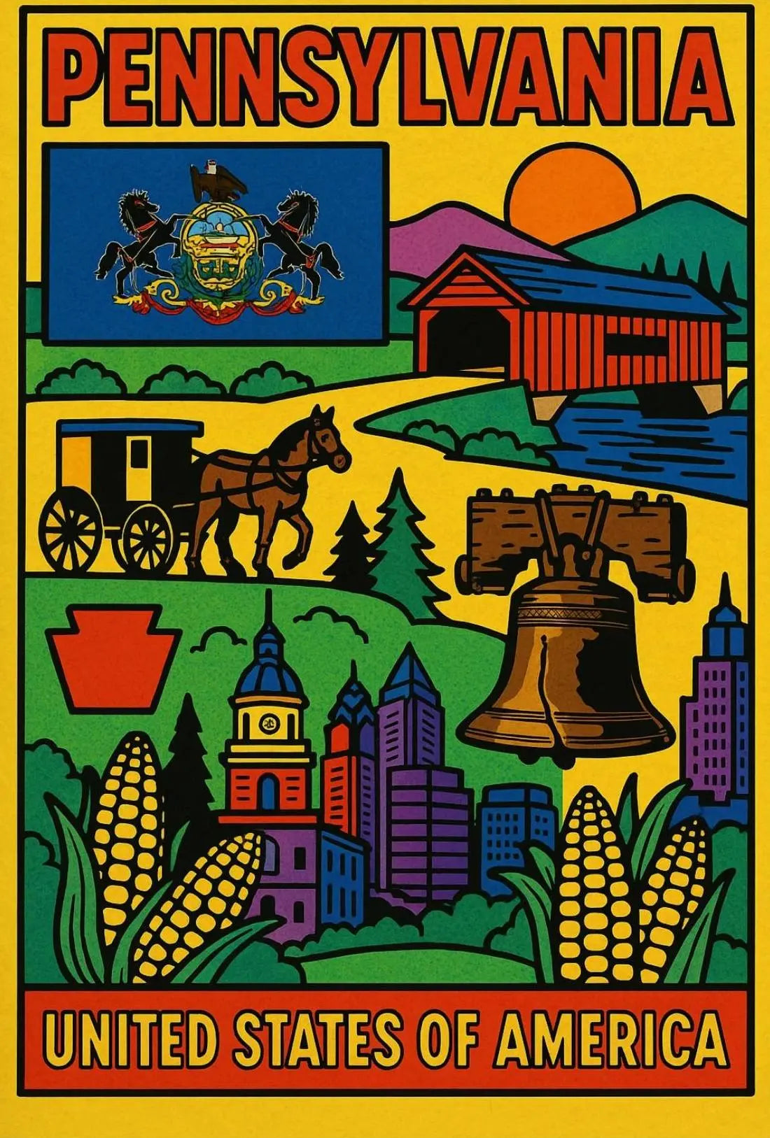 Vintage Pennsylvania Travel Poster PosterGoat