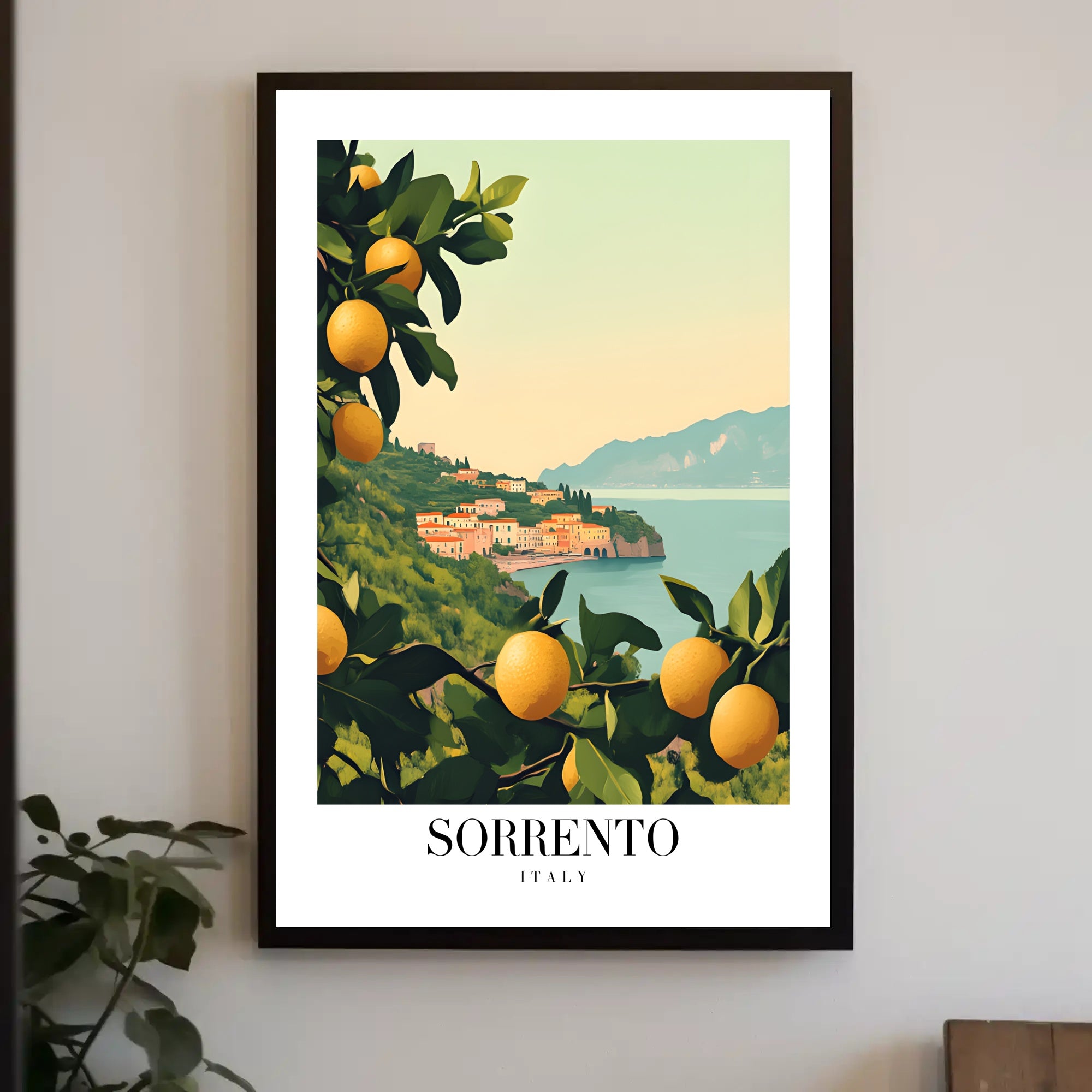 Vintage Sorrento Coastal Travel Poster PosterGoat