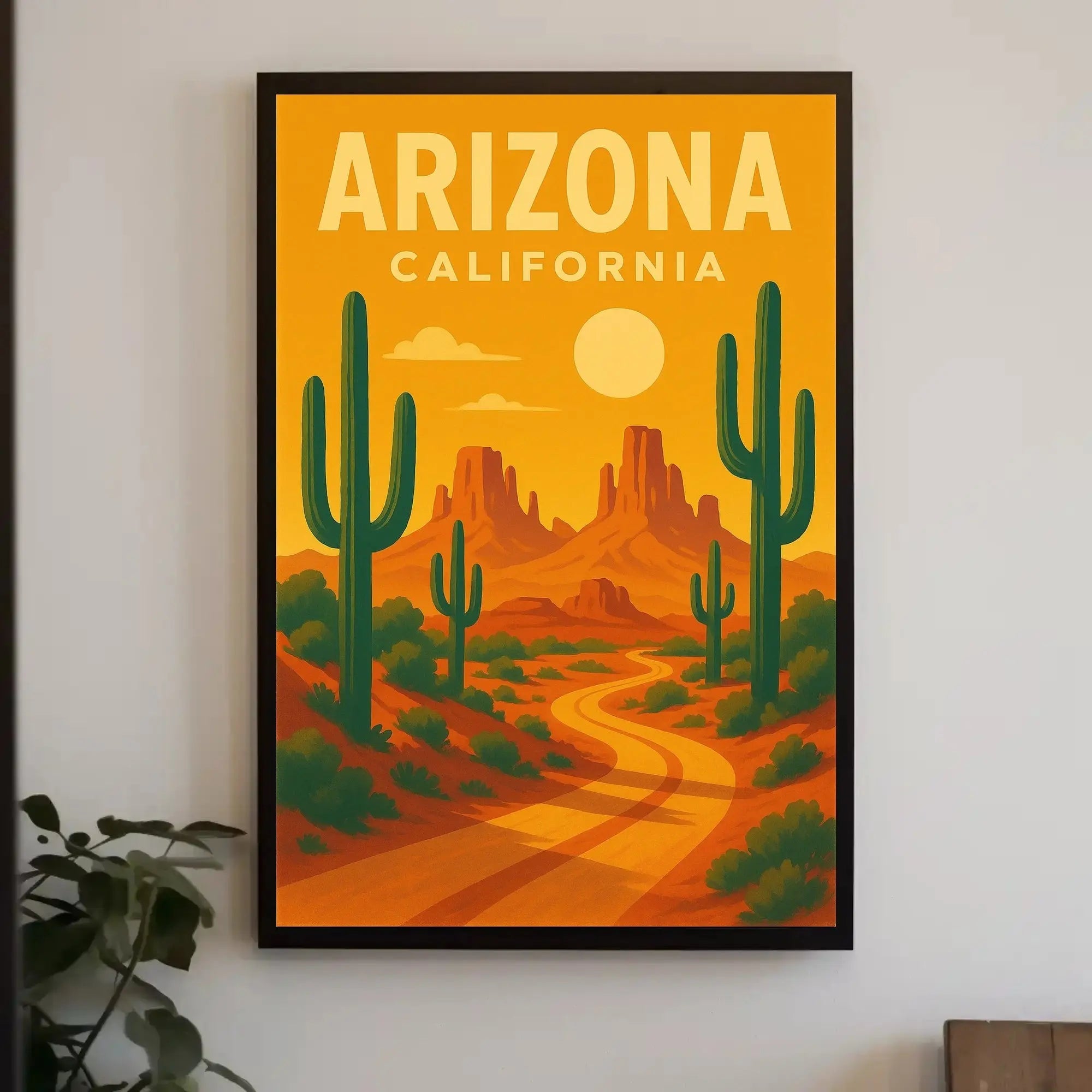 Vintage Southwest Desert Landscape Illustration Travel Poster PosterGoat