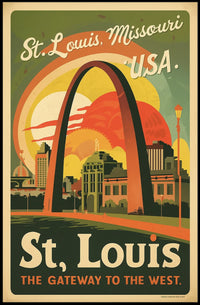 Vintage St. Louis Gateway Arch Travel Poster PosterGoat
