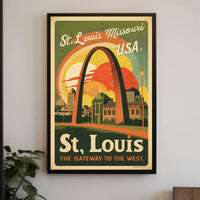 Vintage St. Louis Gateway Arch Travel Poster PosterGoat