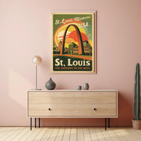 Vintage St. Louis Gateway Arch Travel Poster PosterGoat