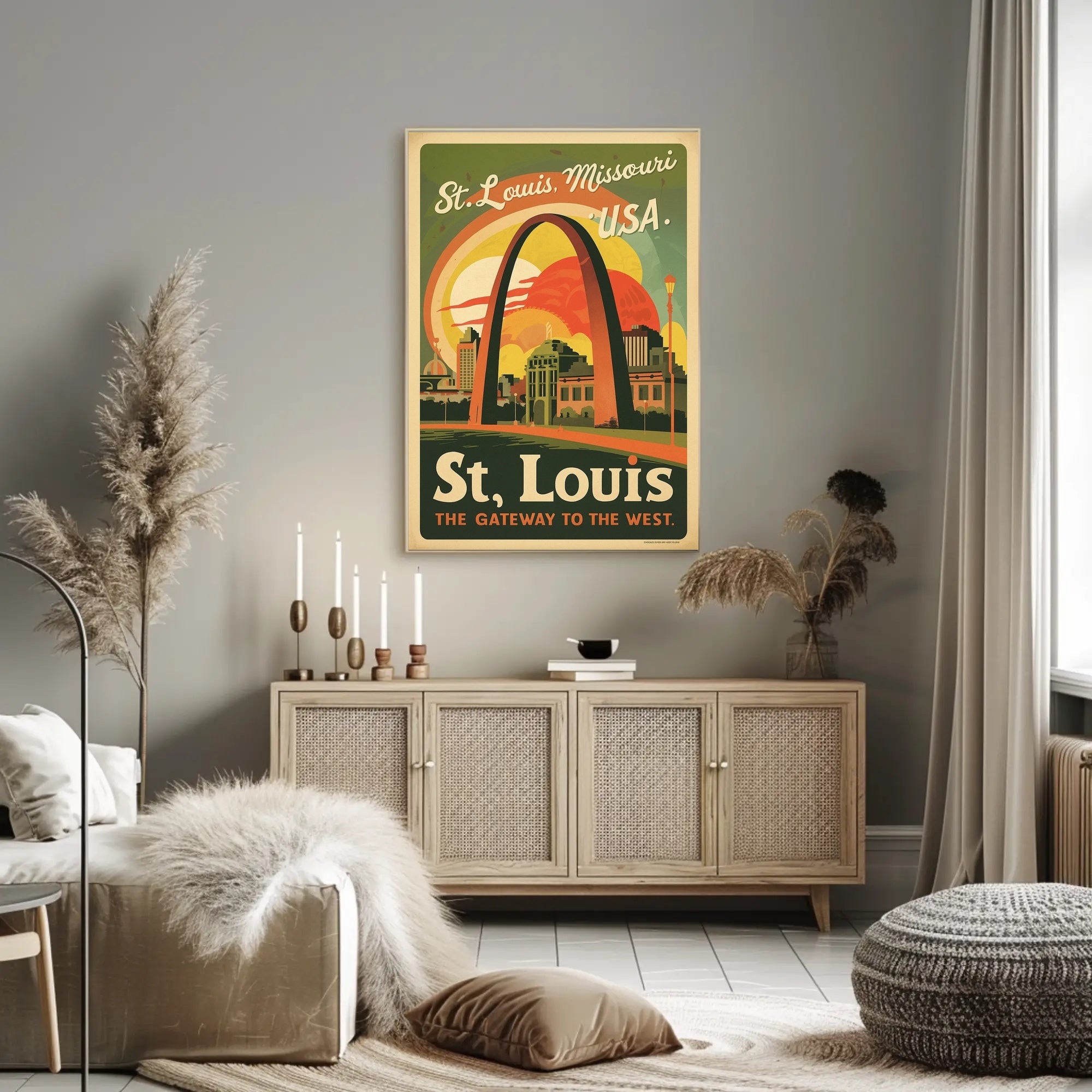 Vintage St. Louis Gateway Arch Travel Poster PosterGoat