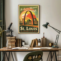 Vintage St. Louis Gateway Arch Travel Poster PosterGoat