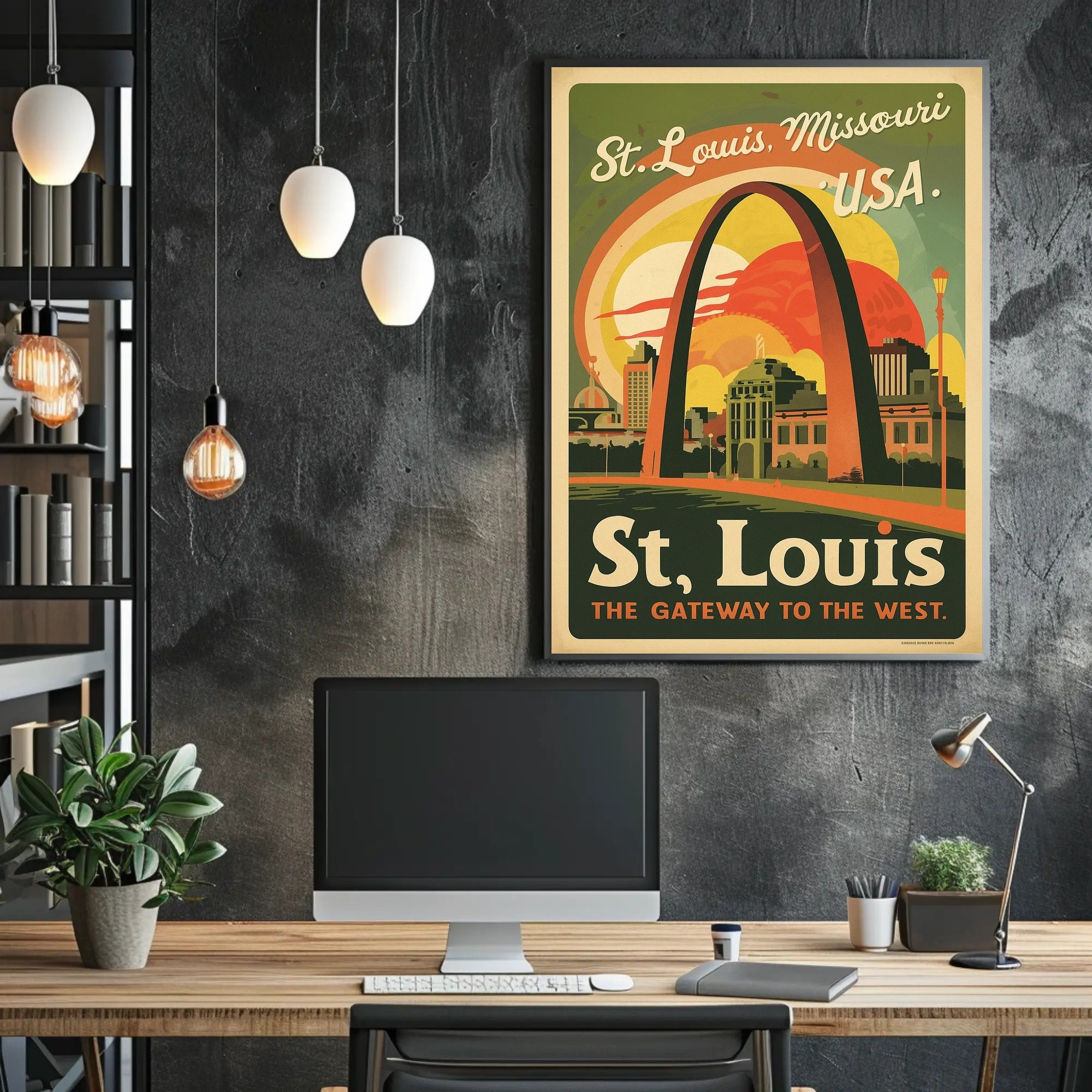 Vintage St. Louis Gateway Arch Travel Poster PosterGoat