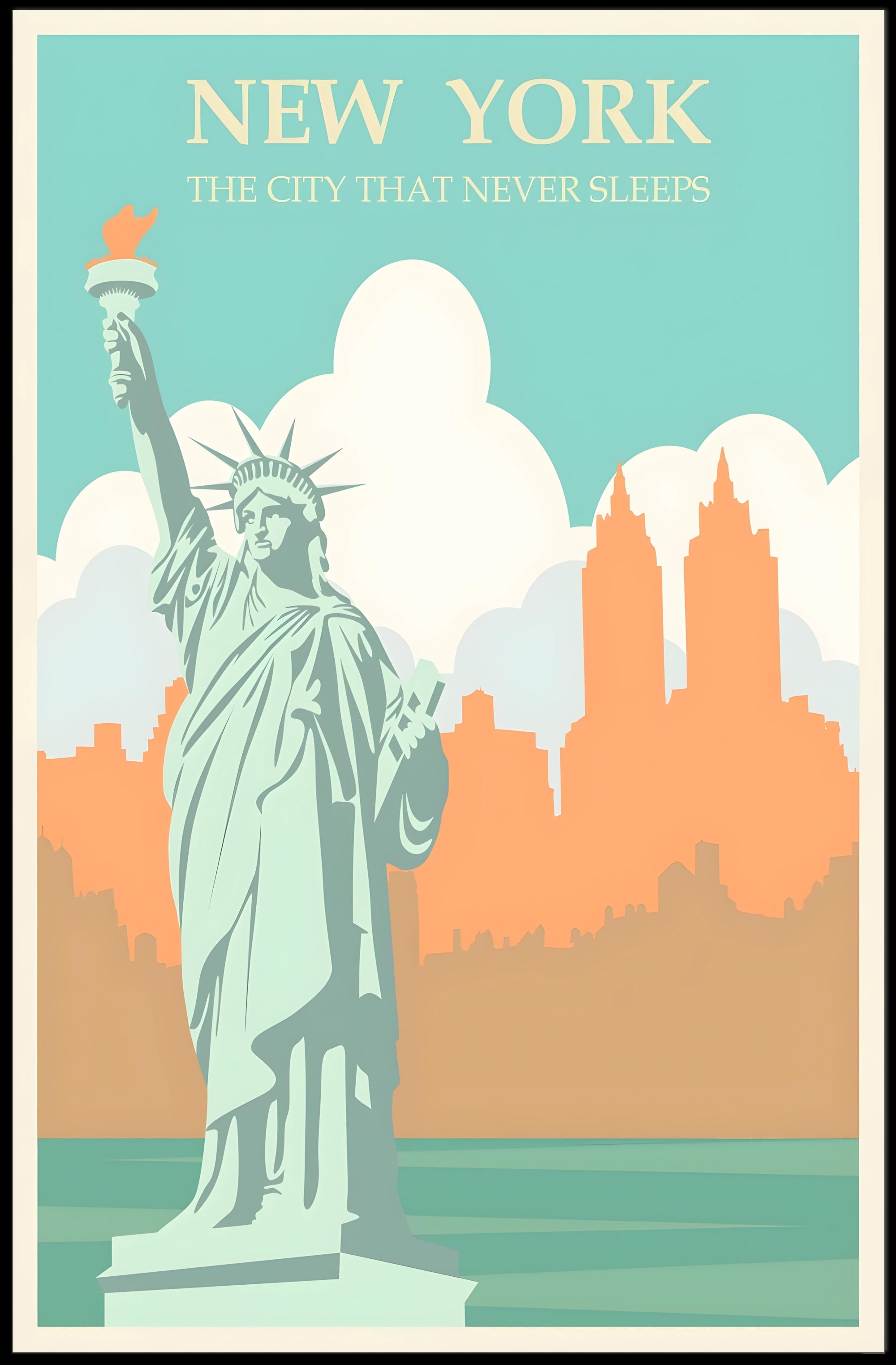 Vintage Statue of Liberty Travel Poster for Nostalgic New York Lovers PosterGoat