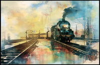 Vintage Steam Train Adventure Travel Poster PosterGoat