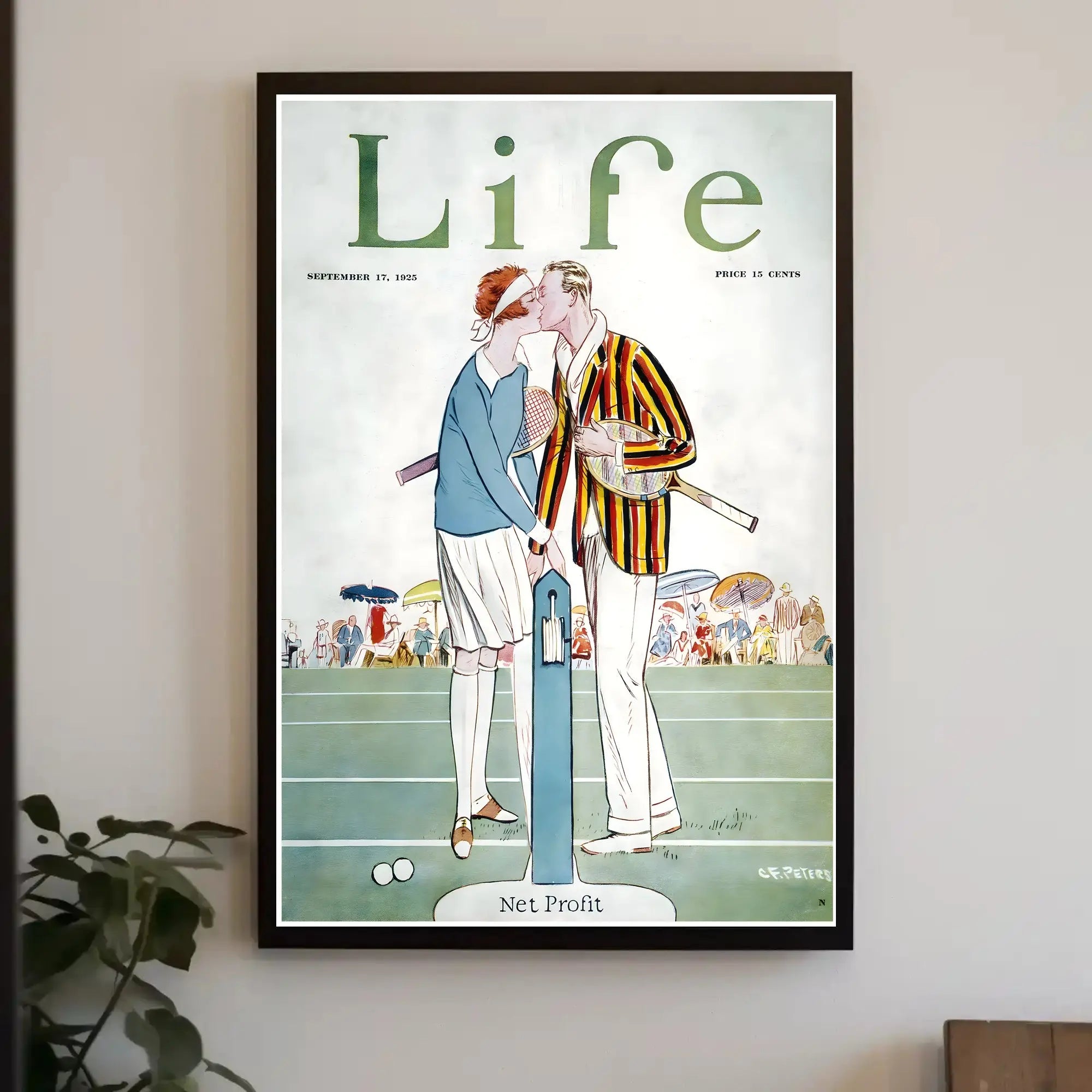 Vintage Tennis Romance on 1920s Court Sports Poster PosterGoat