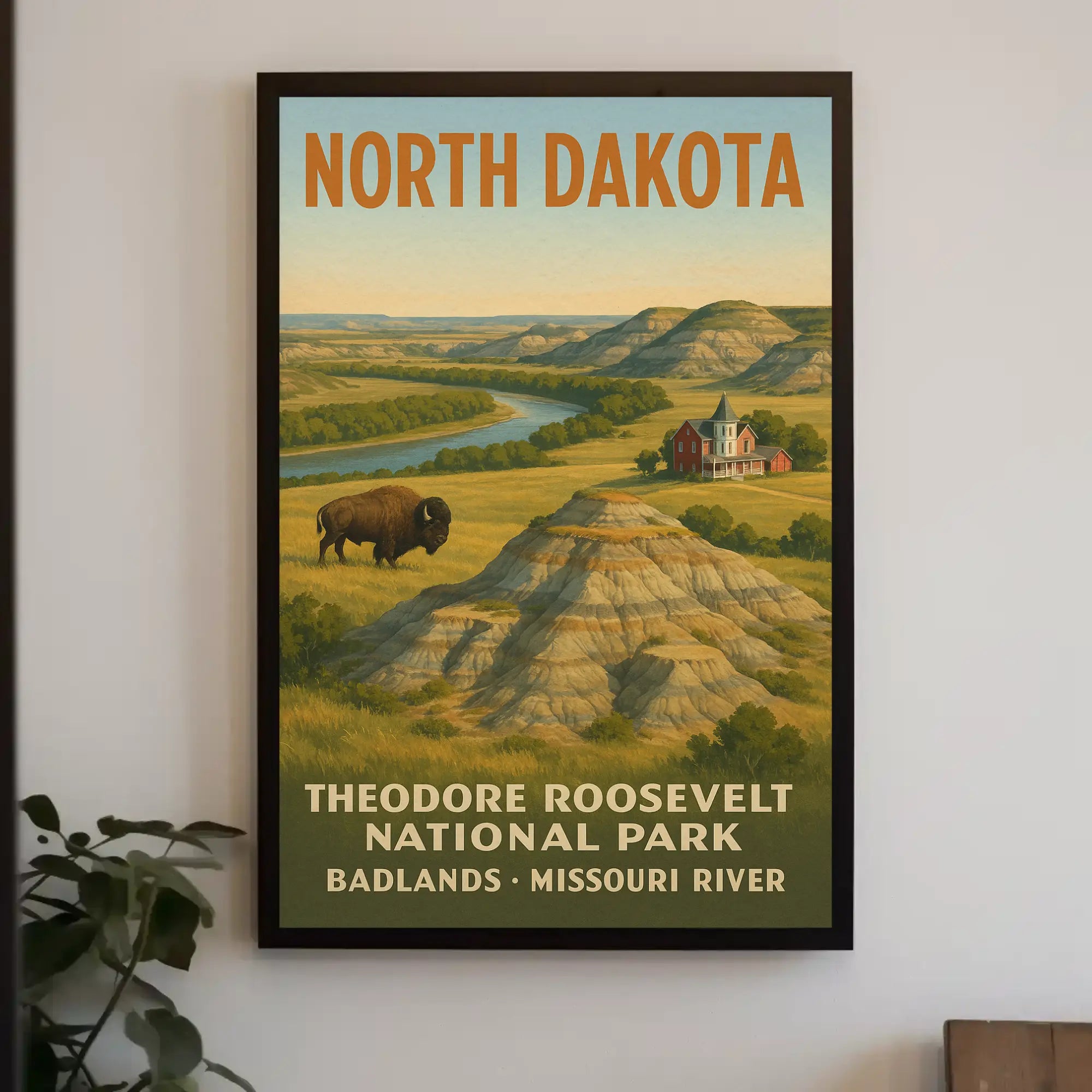 Vintage Theodore Roosevelt National Park Poster PosterGoat