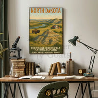 Vintage Theodore Roosevelt National Park Poster PosterGoat
